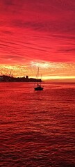 sailboat at sunset