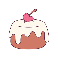 Isolated slice of chocolate cake Vector illustration