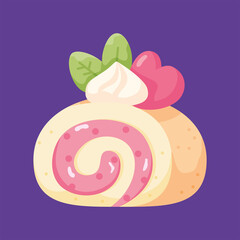 Isolated swiss roll Dessert icon Vector illustration