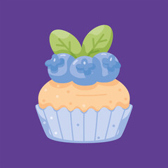 Isolated decorated cupcake Dessert icon Vector illustration