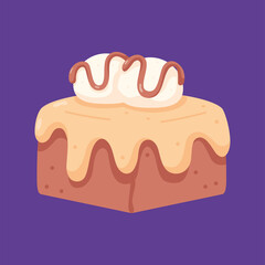 Isolated slice of chocolate cake Vector illustration