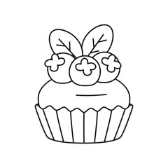 Isolated decorated cupcake Dessert icon Vector illustration