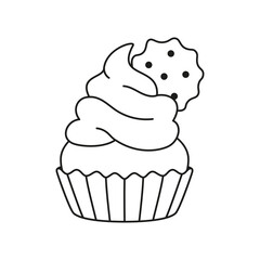 Isolated decorated cupcake Dessert icon Vector illustration