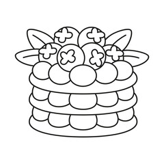 Isolated blueberries tiered cake Dessert Vector illustration