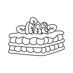 Isolated blueberries tiered cake Dessert Vector illustration