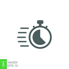 Fast time icon. Quick delivery concept. Stopwatch symbol. Vector illustration isolated. EPS 10.