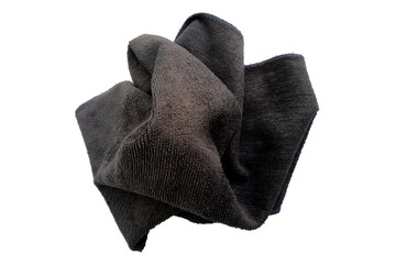 black cloth synthetic fiber isolate on white background.