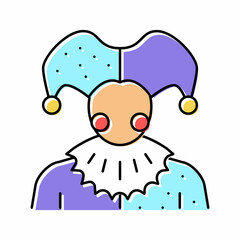 jester fairy tale color icon vector illustration