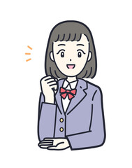 なるほどと納得する女子学生のイラスト素材