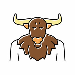 minotaur ancient greece color icon vector illustration