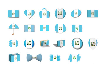 グアテマラ　国旗イラスト21種