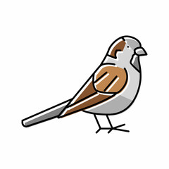 sparrow bird color icon vector illustration