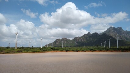 Fototapeta na wymiar Muppandal wind farm, Kanyakumari district, Tamil Nadu