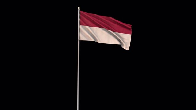 Indonesia flag, 4k video background is transparent