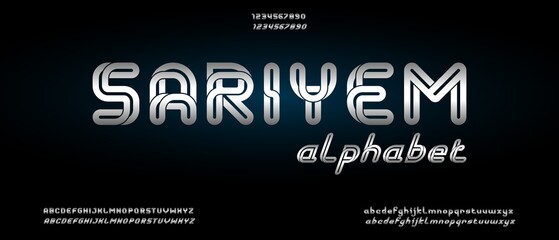 Sariyem, abstract modern alphabet font with urban style template
