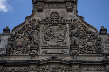 close up to abandoned cathedral in reparation in the town of the Mexico City