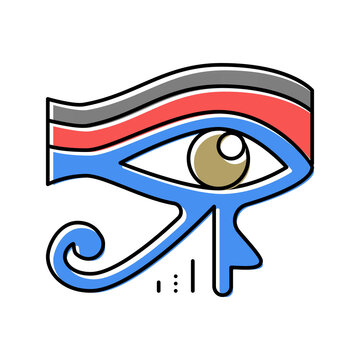 eye egypt color icon vector illustration