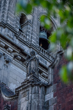 close up to abandoned cathedral in reparation in the town of the Mexico City