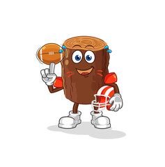 Obraz premium log playing rugby character. cartoon mascot vector