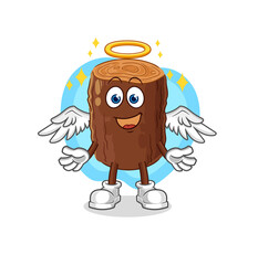 log angel with wings vector. cartoon character