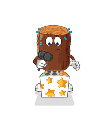 log play whack a mole mascot. cartoon vector