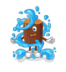 log fresh with water mascot. cartoon vector