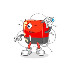 gasoline pump with paper plane character. cartoon mascot vector