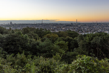 View from the observatory in Tarusaka Park, Hazuyama Green Area, Yokkaichi, Mie, Japan
