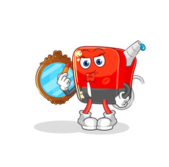 gasoline pump make up mascot. cartoon vector