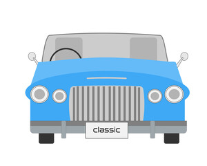 かっこいいレトロなオープンカー・クラシックカー・ヴィンテージカー・車体・ブルー・青
