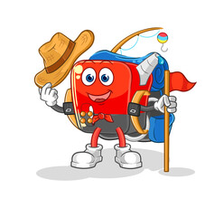 gasoline pump scout vector. cartoon character