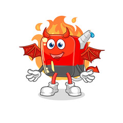 gasoline pump demon with wings character. cartoon mascot vector