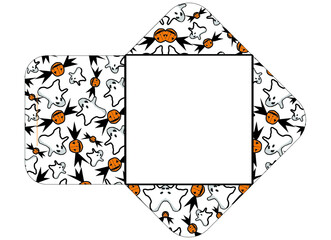 Envelope design with halloween Item pattern theme