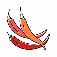 cayenne pepper color icon vector illustration