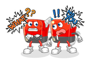 gasoline pump arguing each other cartoon vector