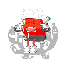 depressed gasoline pump character. cartoon vector