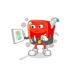 Naklejka premium gasoline pump traditional painter cartoon character vector