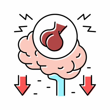 hypopituitarism endocrinology color icon vector illustration