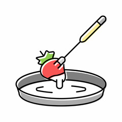 strawberry fondue color icon vector illustration