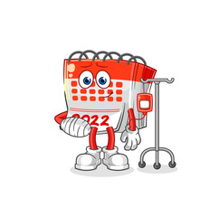 calendar sick in IV illustration. character vector