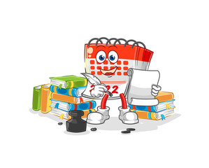 calendar writer vector. cartoon character