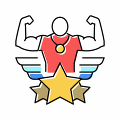 winner champion color icon vector illustration
