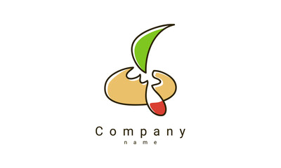 pani puri logo typical indian food, indian street food