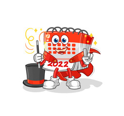 calendar magician illustration. character vector