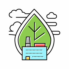 air emissions and ambient air quality color icon vector illustration