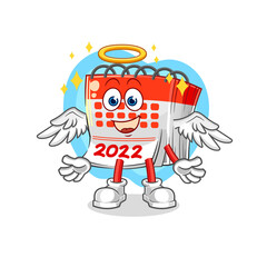calendar angel with wings vector. cartoon character