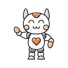cute robot color icon vector illustration
