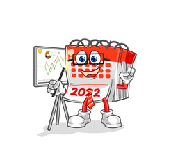 calendar marketing character. cartoon mascot vector