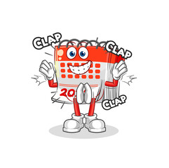 calendar applause illustration. character vector