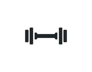 Fototapeta na wymiar Dumbbell for gym icon , black sign design